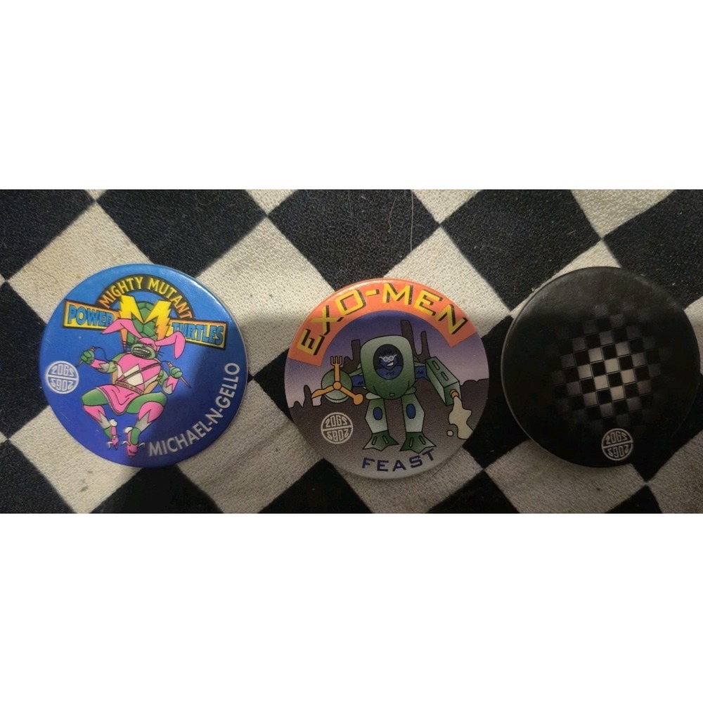Vintage 90s Slammer‎ Lot  Zoobs TMNT Michelangelo Exo-Men Pogs